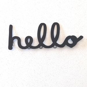 $3/15 HELLO Black Metal Sign